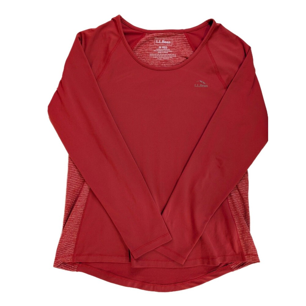 Women's L.L. Bean Long Sleeve Base Layer Shirt Red Medium Activewear